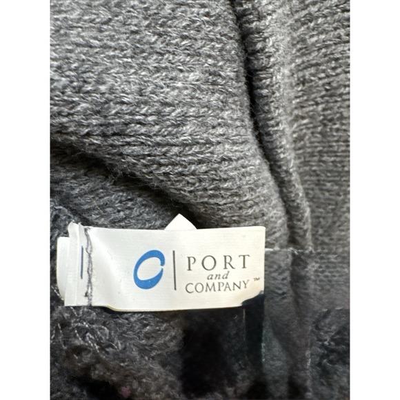 Port and Company Charcoal Grey Knit Beanie Hat Acrylic Skull Cap Mens Womens - Picture 6 of 6